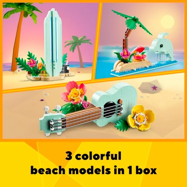 LEGO Creator 3 in 1 Tropical Ukulele Instrument Toy, Transforms from Ukulele to Surfboard Toy to Dolphin Toy – Image 2