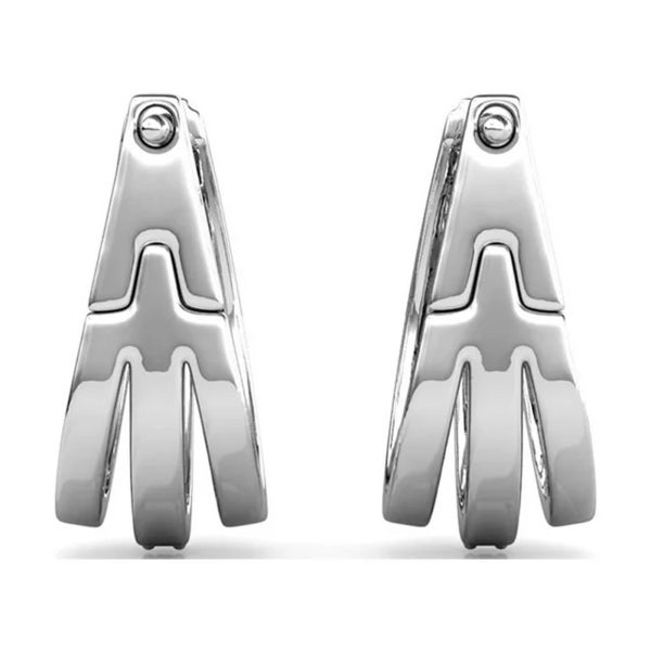 Cate & Chloe Madison 18k White Gold Hoop Earrings with Swarovski Crystals – Image 3