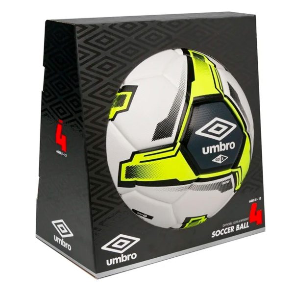 Umbro Tristar Size 4 Youth and Beginner Soccer Ball, White_Black_Yellow – Image 3