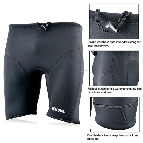 Wetsuit Shorts Neoprene Men 3mm Buoyancy Swim Pants Adult Sweat Wet Suit Trunks Jammers Keep Warm for Swimming Surfing – Image 3